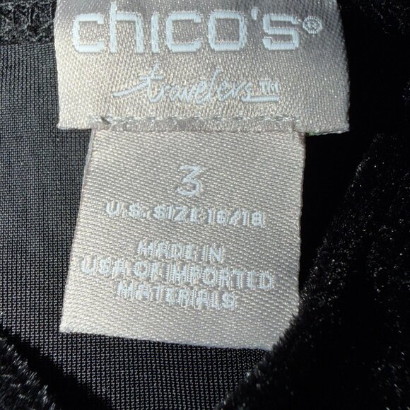 Chico’s Travelers Velvet Tank Top Black Size 3 (XL 16/18) – Classic Stretch Knit - Picture 5 of 6